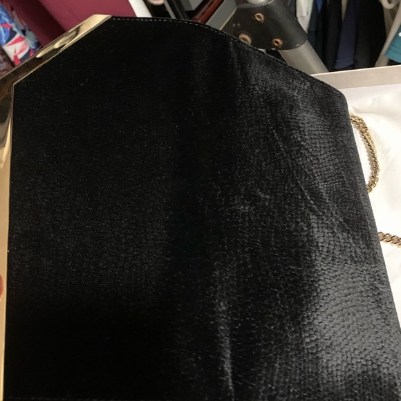 Jimmy Choo Clutch Bag. Black Lizard printed velvet. - Picture 11 of 16